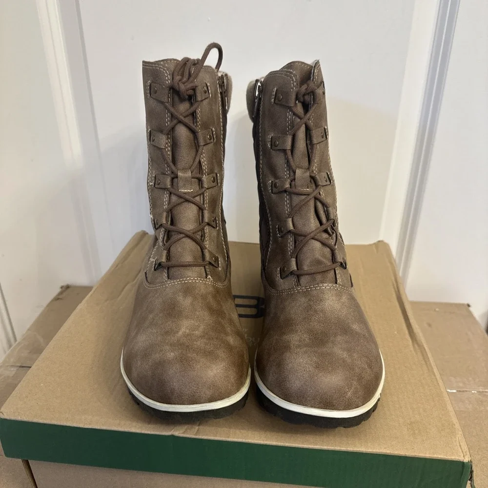 JBU by Jambu Summit Women Size 9.5 Wide Water-Proof Boots Tobacco Brown B2SMT54W